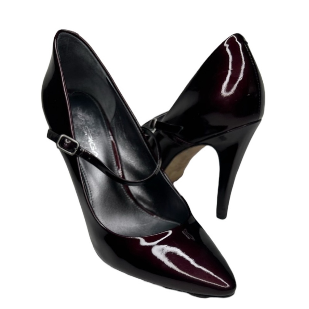 Via Spiga Pointed Toe Adjustable Strap Heels in Burgundy